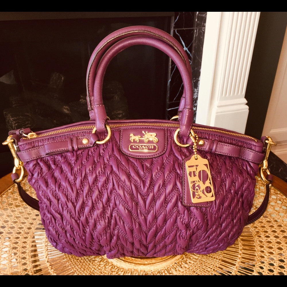 COACH - 70th Anniversary Plum Quilted Satchel